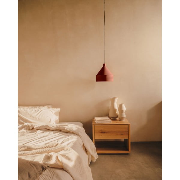 Dabīga toņa naktsskapītis ar ozolkoka imitāciju Alguema – Kave Home-image-1