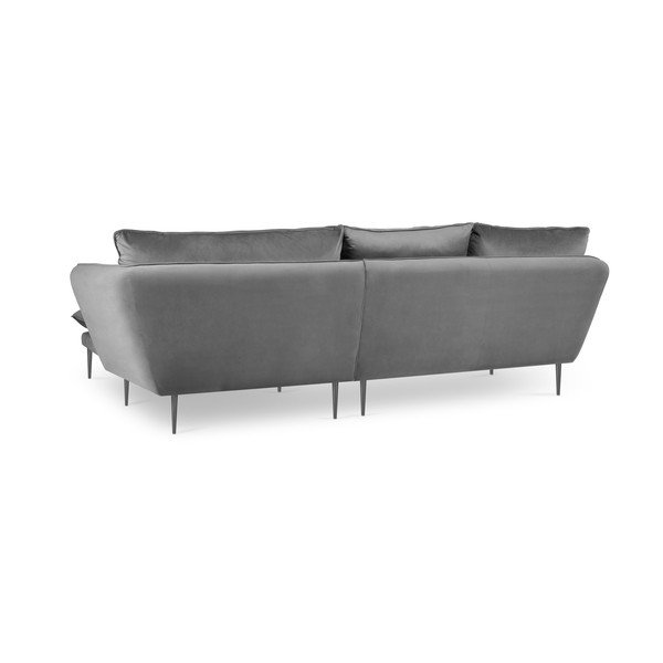 Gaiši pelēks samta stūra dīvāns Mazzini Sofas Acacia, labais stūris-image-4