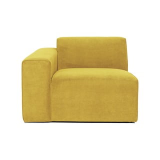 Dzeltens velveta dīvāna gala modulis Scandic Sting, 101 cm, kreisais stūris