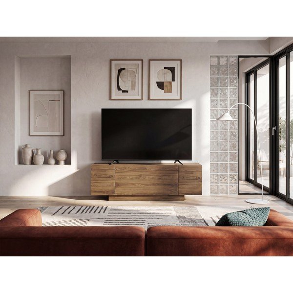 Dabīga toņa TV galdiņš ar ozolkoka imitāciju 140x45x40 cm Victor – Marckeric-image-3