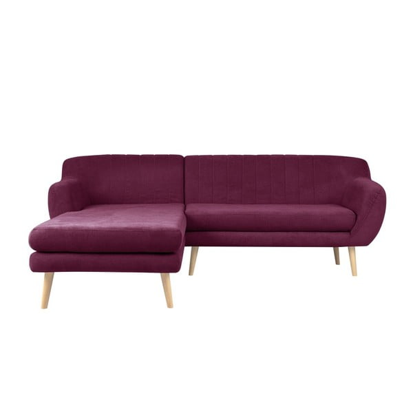 Violets trīsvietīgs dīvāns ar kreiso stūri Mazzini Sofas Sardaigne