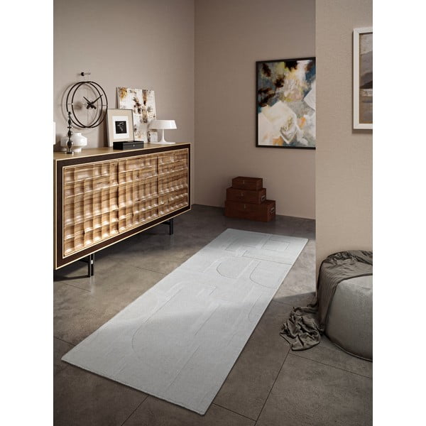 Krēmkrāsas ar rokām darināts vilnas celiņa paklājs 80x250 cm Alexis – Villeroy&Boch-image-1