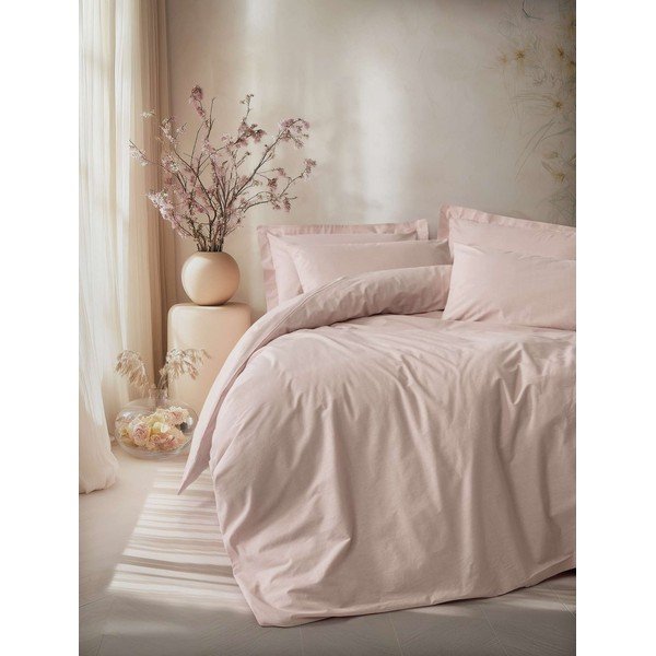 Dūmakaini rozā vienguļamā gultas veļa 200x140 cm Plain  – Mijolnir-image-1