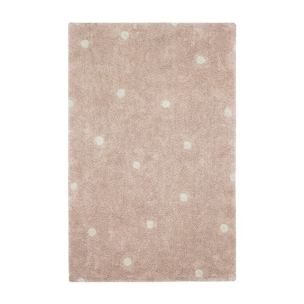 Gaiši rozā mazgājams/ar rokām darināts kokvilnas bērnu paklājs 100x150 cm Mini Dot Rose – Lorena Canals