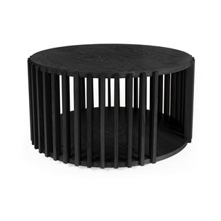 Melns ozolkoka kafijas galdiņš Woodman Drum, ø 83 cm
