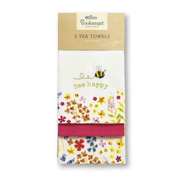 Virtuves dvieļu un cimda komplekts (4 gab.) Bee Happy – Cooksmart ®-image-4