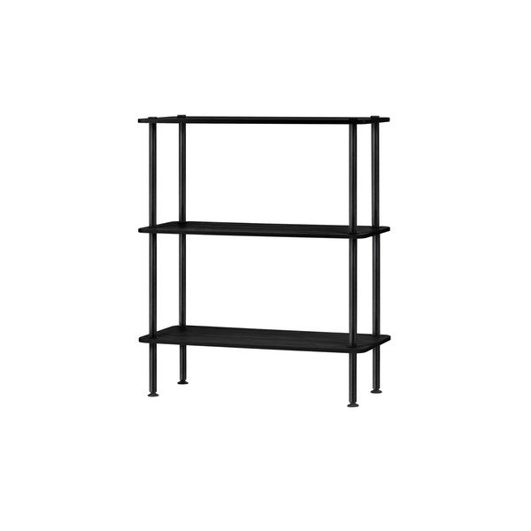 Melns plaukts ar ozolkoka imitāciju 80x90,5x35 cm Teidi – noo.ma