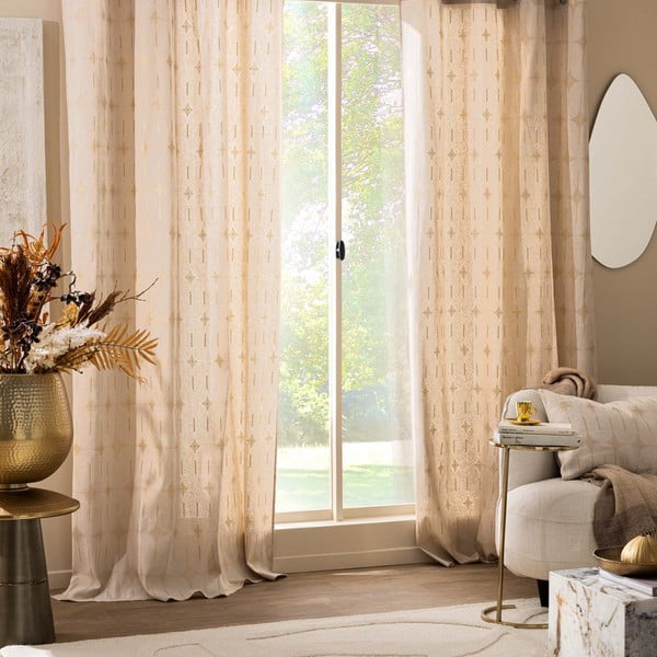 Bēšs aizkars 140x240 cm Ondine – douceur d'intérieur-image-3