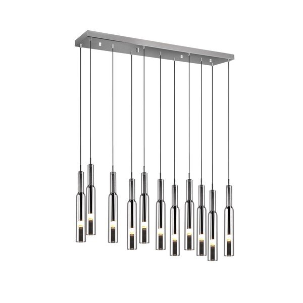 Sudraba krāsas LED piekaramā lampa ar stikla abažūru Lucent – Trio Select-image-4