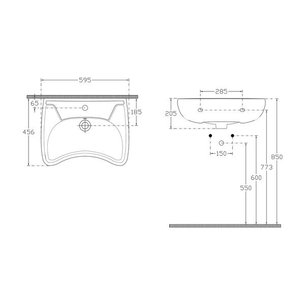 Balta keramikas izlietne 59x45,5 cm Handicap – Sapho-image-3