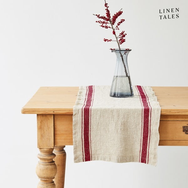 Lina galda celiņš 40x200 cm Red Stripe Vintage – Linen Tales