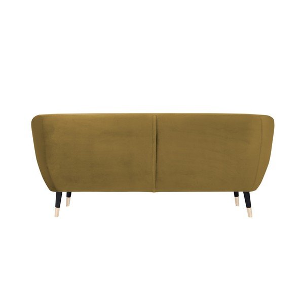 Sinepju dzeltens dīvāns ar melnām kājām Mazzini Sofas Amelie, 188 cm-image-4