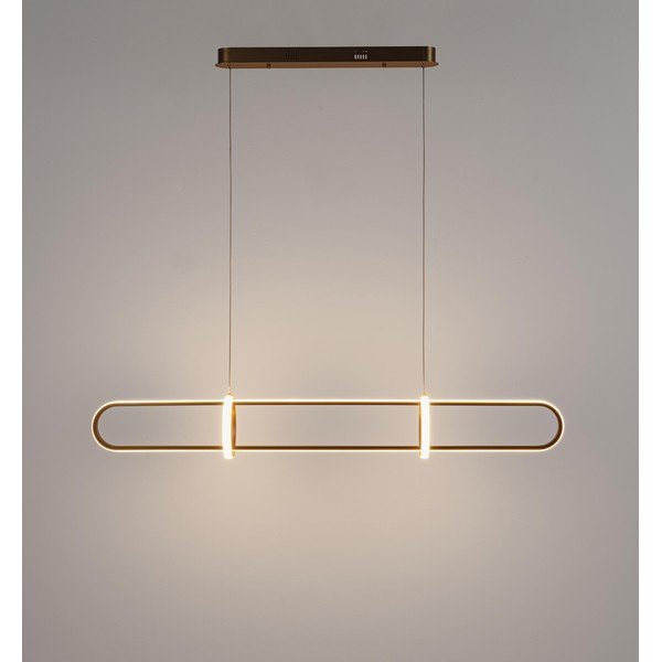 Zelta krāsas metāla LED piekaramā lampa Alken – Bizzotto-image-2
