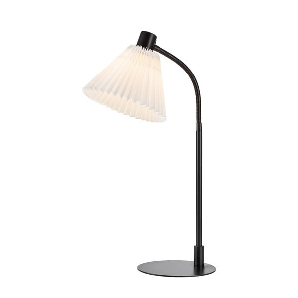 Balta/melna galda lampa ar auduma abažūru (augstums 59 cm) Mira – Markslöjd