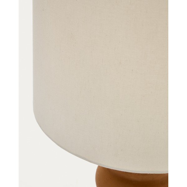 Dabīga toņa akmens galda lampa ar auduma abažūru (augstums 55 cm) Madsen – Kave Home-image-4