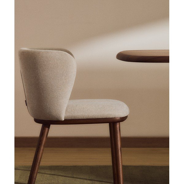 Bēšs polsterēts ēdamistabas krēsls Ciselia – Kave Home-image-2