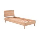 Dabīga toņa ozola masīvkoka vienvietīga gulta ar redelēm 90x200 cm Forrest – Vipack