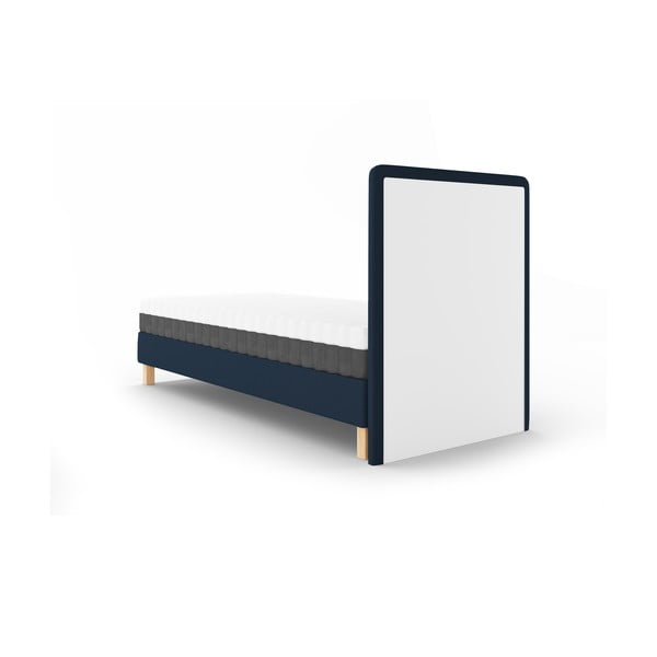 Tumši zila polsterēta vienvietīga gulta ar redelēm 90x200 cm Lotus – Cosmopolitan Design-image-3