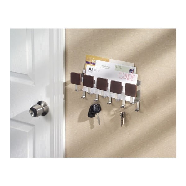 Sienas atslēgu turētājs ar plauktiņu vēstulēm iDesign Fombu-image-2