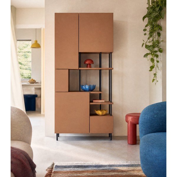 Ķieģeļu sarkans grāmatplaukts 84x175 cm Perla – Marckeric-image-3