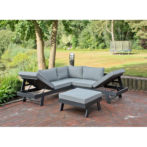 Pelēks alumīnija dārza atpūtas komplekts 4 personām Donna – Garden Pleasure-image-2