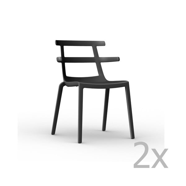 2 melnu dārza krēslu komplekts Resol Tokyo