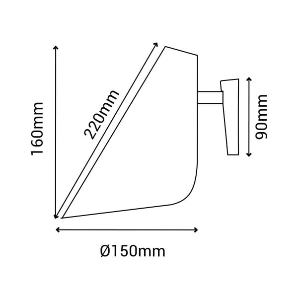 Melna sienas lampa SULION Lisboa, augstums 16 cm-image-3
