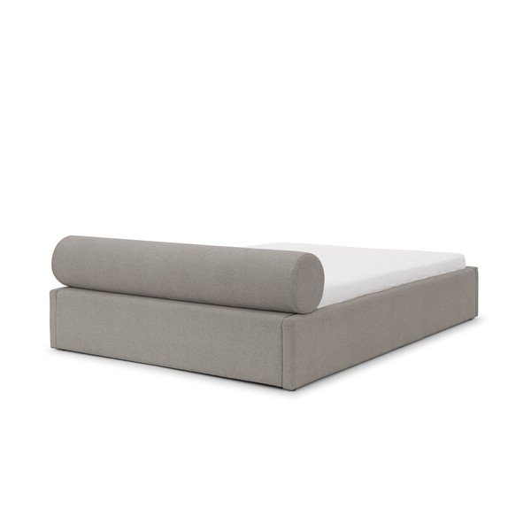 Gaiši pelēka polsterēta divvietīga gulta ar veļas kasti ar redelēm 140x200 cm Cille – Ropez-image-3