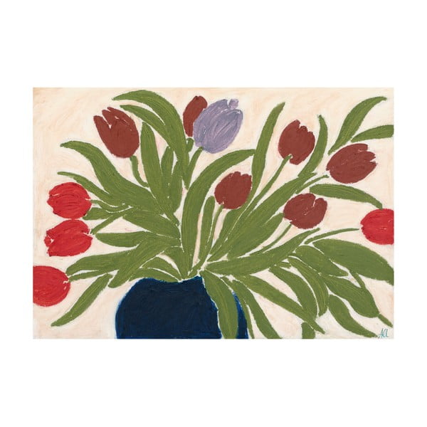 Plakāts 70x50 cm Tulips in a Blue Vase – Anine Cecilie Iversen – The Poster Club