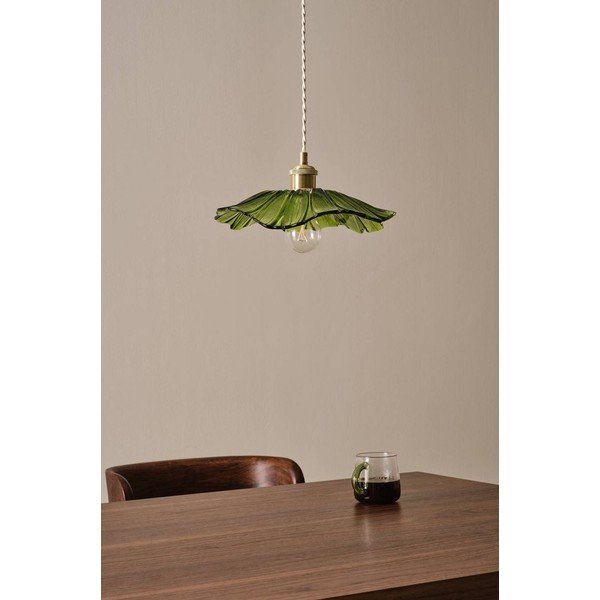 Zaļa/zelta krāsas stikla piekaramā lampa ø 30 cm Nugget – Jotex-image-2