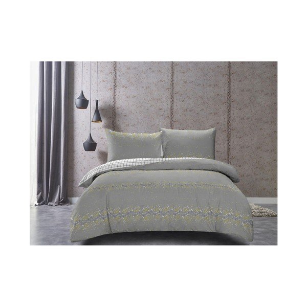 Pelēka vienvietīga pagarināta kokvilnas gultas veļa 155x220 cm Sparkle – AmeliaHome-image-1