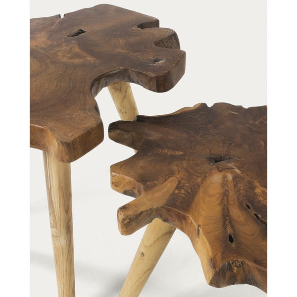 Tīkkoka masīvkoka sānu galdiņi (2 gab.) 50x60 cm Hattie – Kave Home-image-1