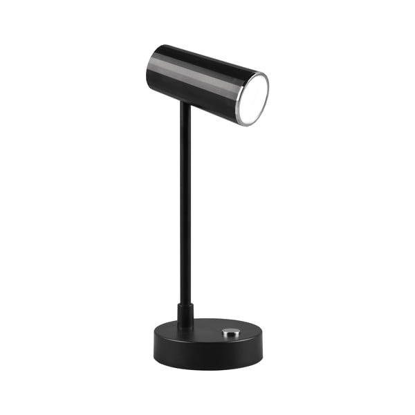 Spīdīgi melna LED galda lampa ar regulējamu spilgtumu (augstums 28 cm) Lenny – Trio