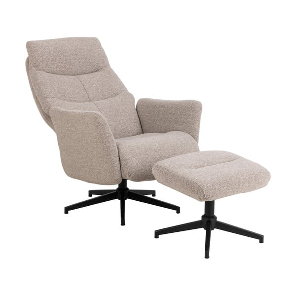 Bēšs atpūtas krēsls no buklē auduma London – Actona-image-3