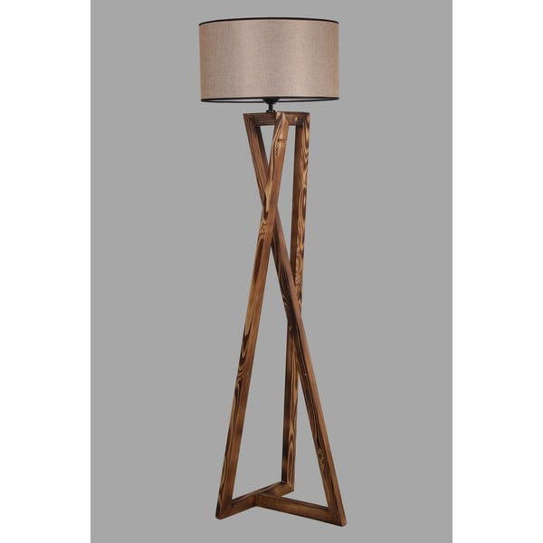 Brūna stāvlampa ar auduma abažūru (augstums 149 cm) Maçka – Opviq lights-image-2
