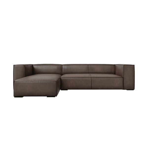 Brūns ādas stūra dīvāns (kreisais stūris) Madame – Windsor & Co Sofas