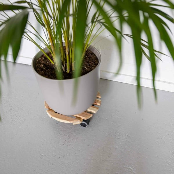Koka pārvietojams puķu podu statīvs ø 29 cm (augstums 8 cm) Indoor – Esschert Design-image-1