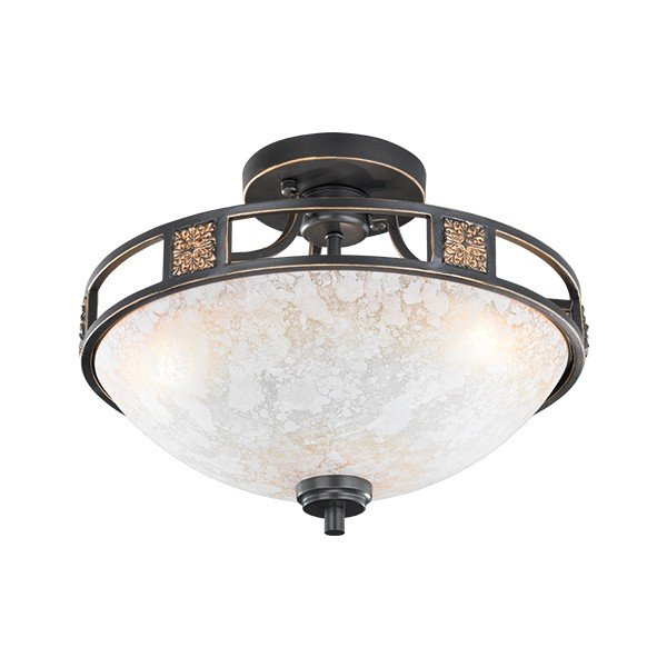 Melna griestu lampa ar stikla abažūru ø 42 cm Quinta – Trio