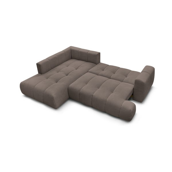 Pelēkbrūns salokāms/ar uzglabāšanas vietu stūra dīvāns (ar kreiso stūri/L veida) Fuji – Bobochic Paris-image-4