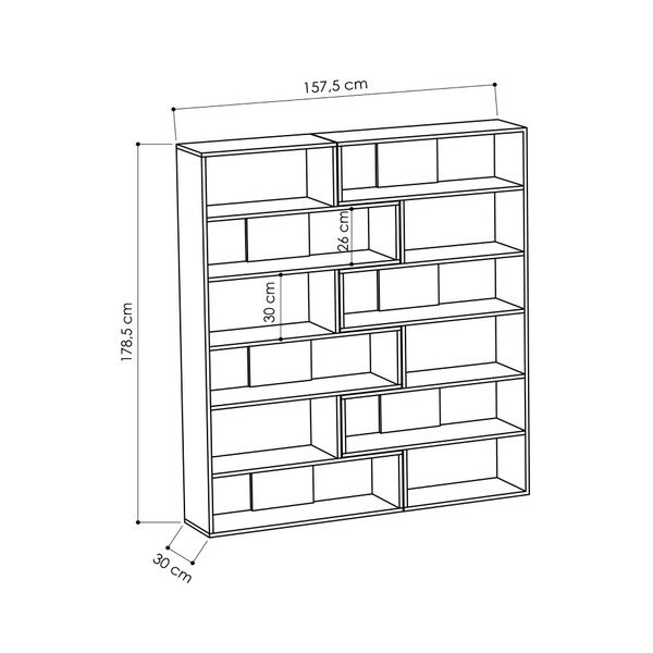 Stūra grāmatu skapis no ozolkoka Molly N 4-image-2