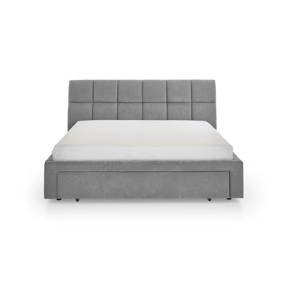Pelēka polsterēta divvietīga gulta bez režģa 180x200 cm Canyon – Meise Möbel-image-4