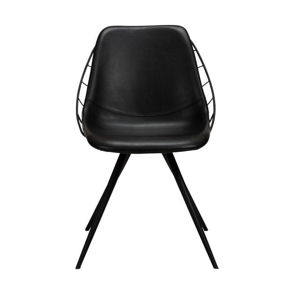 Melns mākslīgās ādas ēdamistabas krēsls DAN-FORM Denmark Sway-image-1