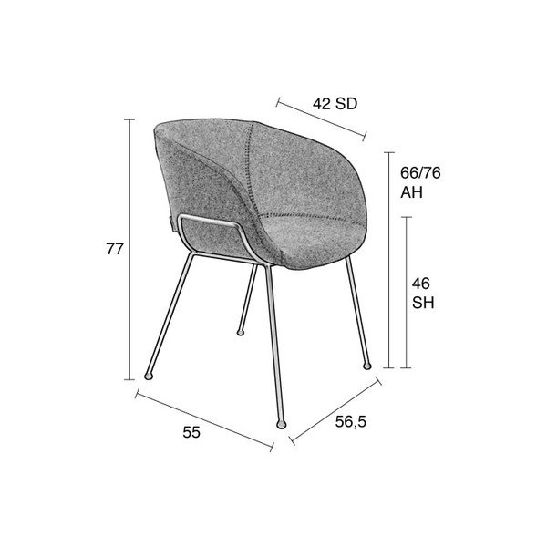 2 brūnu krēslu komplekts Zuiver Feston-image-3