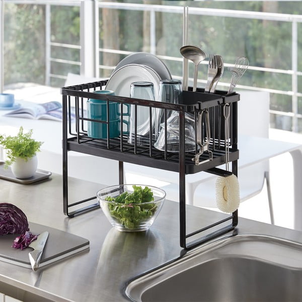 Divu līmeņu metāla trauku žāvētājs Tower – YAMAZAKI-image-4