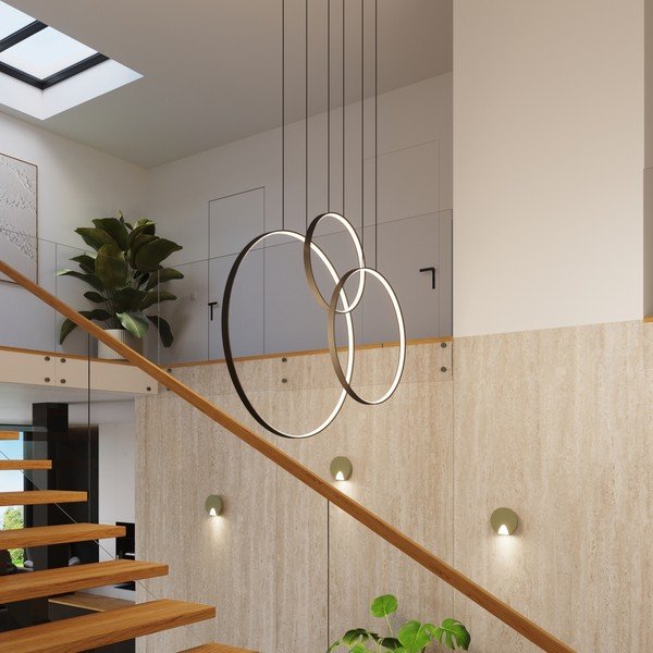 Melna alumīnija LED piekaramā lampa RIO – Thoro-image-2