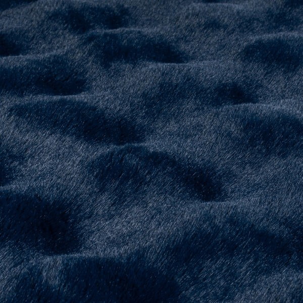 Tumši zila sintētiska kažokāda 160x230 cm Waffle Faux Fur – Flair Rugs-image-2