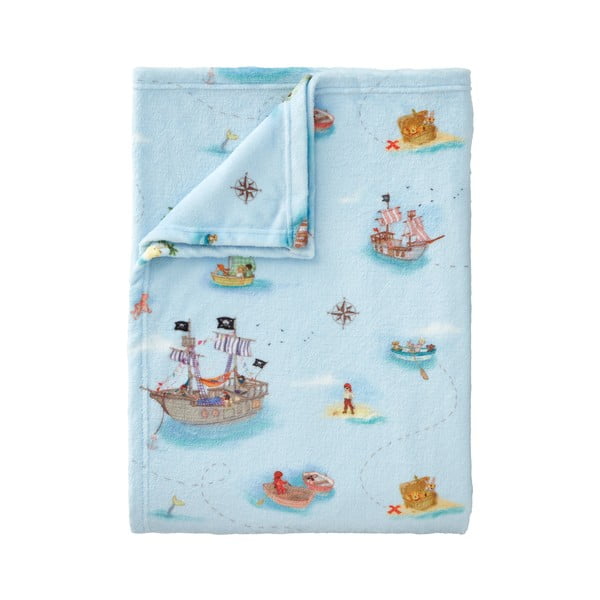 Zila mikroplīša bērnu sega 150x200 cm Pirates – Belle & Boo