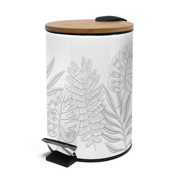 Balta metāla atkritumu tvertne ar pedāli 3 l Amber – douceur d'intérieur