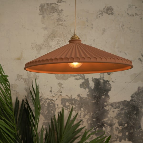 Sarkana griestu lampa SULION Elena, augstums 150 cm-image-2