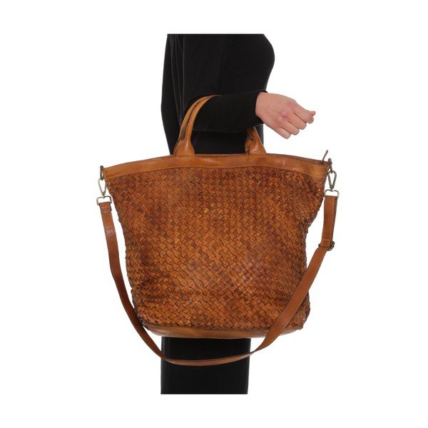 Ādas rokassoma Anna Luchini 14 Cognac-image-4
